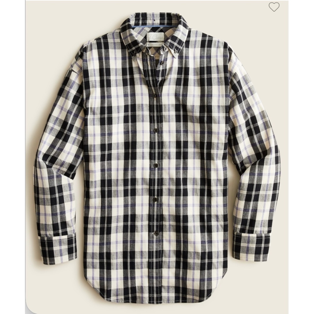 J. Crew Women's Relaxed-Fit Plaid Button Down Shirt Size 4